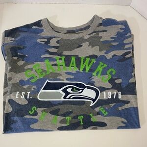 Mens or Boy’s Seattle Seahawks Camo T-Shirt Starter NFL Licensed Size Large